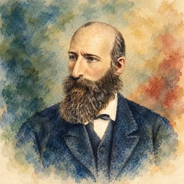 Retrato ilustrado de Alexandr Afanásiev, de frente despejada y barba larga, basado en un grabado histórico.